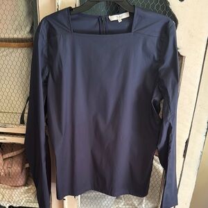 Tibi stretch cotton nylon square neck top, size 12, EUC, $115